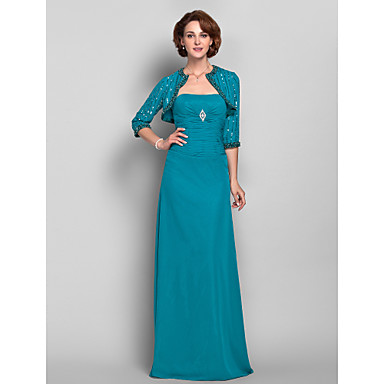 mother bride length petite floor chiffon sheath column plus dresses dress strapless sleeve usd wrap included shown color jade chicdresses