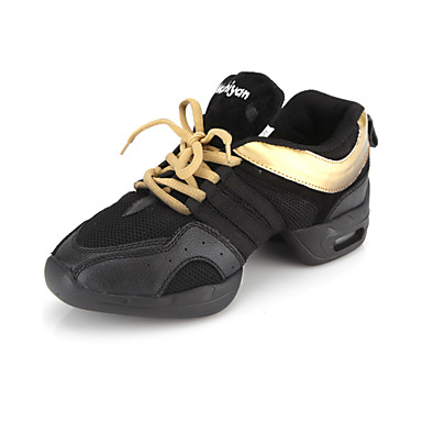 Leather Upper Dance Shoes Fashion Womens Leather With Net Upper Dance Sneakers Leather Upper Dance Shoes