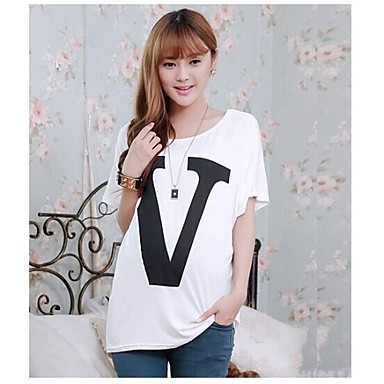 Pregnant Women Fashion Batwing Top Clothes Maternity Letter V Printed