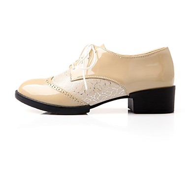 shoes oxfords chunky heel toe lace round colors