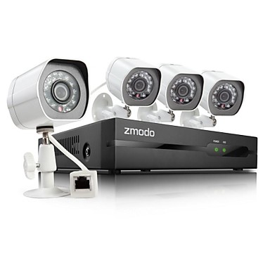 Zmodo 4CH HD NVR sPoE Security System with 4 720P Night IP Camera - USD $ 269.99