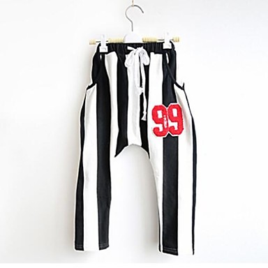 black and white striped harem pants