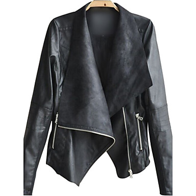 All Match Solid Color Leather Jacket 2028507 2017 – $4.99