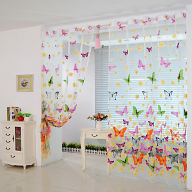 200cm * 100cm sommerfugl print lutter vindue panel gardiner ...