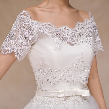 Wedding Wraps Boleros Short Sleeve Lace Ivory Bolero Shrug 3605913 2016 â $19.99