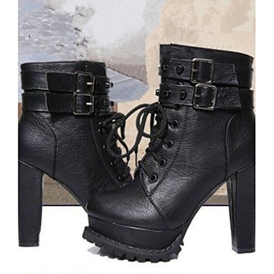 Chaussures Femme , Décontracté , Noir / Marron , Gros Talon , Bottes à la Mode , Bottes , Faux Cuir de 3901239 2016 à $38.91