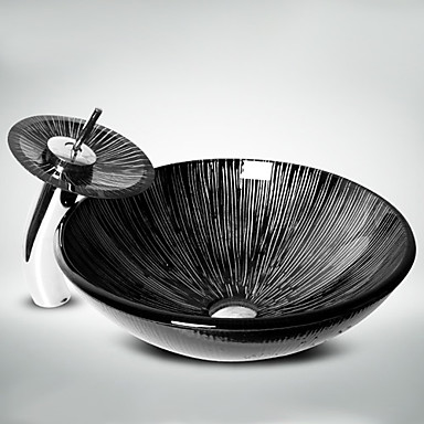 16" Round Bathroom Sink With Pop Up Drain,Bathroom Sinks Above Counter,Bathroom Vessel Sinks,Ceramic Vessel Sink,Counter Top Sink,Round Vessel Sinks For Bathrooms