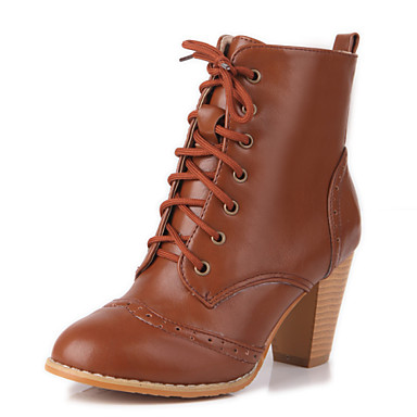 round toe chunky heeled combat boots