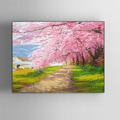 Cherry Blossom Canvas Wall Art ready to hang stretched frame hand-painted oil painting canvas Cherry Blossom Canvas Wall Art ready to hang stretched frame hand-painted oil painting canvas