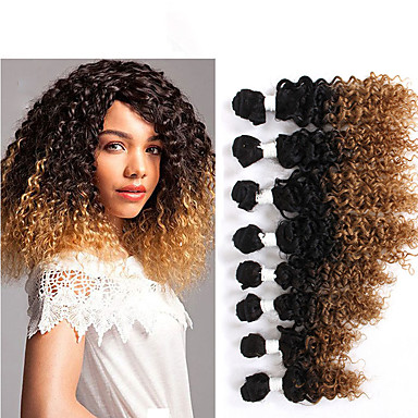 curly weave human hair 14pieces ombre bown burgundy virgin ...