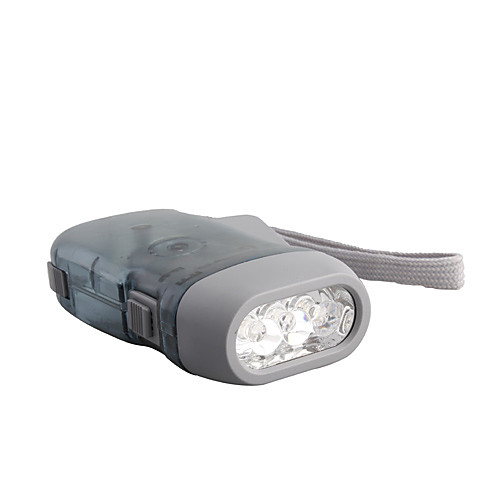 1-Mode Cree XR-E Q5 3-светодиодный фонарик (Динамо, серый)