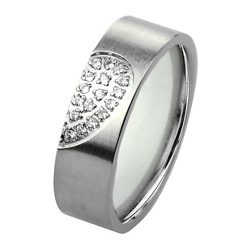 женщин серебро с четкими кольцо сталь титан