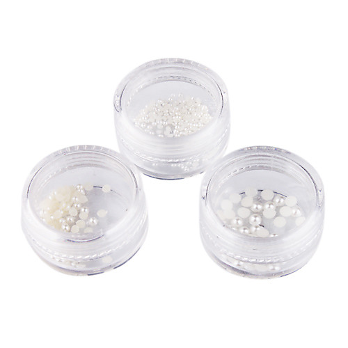 30pcs ногтей советы жемчужина горный хрусталь украшения 3mm/2mm/1mm