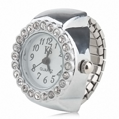 

Жен. Часы-кольцо Diamond Watch Японский Кварцевый Серебристый металл Повседневные часы Аналоговый Дамы Блестящие Мода