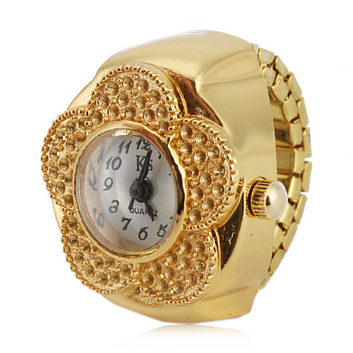 

Жен. Часы-кольцо золотые часы Японский Кварцевый Золотистый Повседневные часы Аналоговый Дамы Цветы Мода