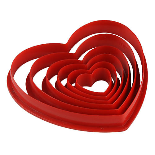 

6pcs Plastic Eco-friendly Valentine's Day DIY For Cake For Cookie For Pie Mold Bakeware tools