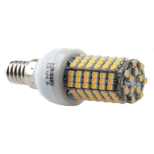 LED лампа типа Corn  (220-240V), теплый белый свет, E14 138-SMD 3528 7W 350-450LM 2800-3300K