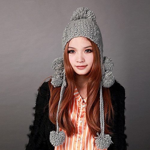 Денисовича-1157 женские зимние Knit Hat Flap уха (Multi-Color Имеющиеся в наличии)