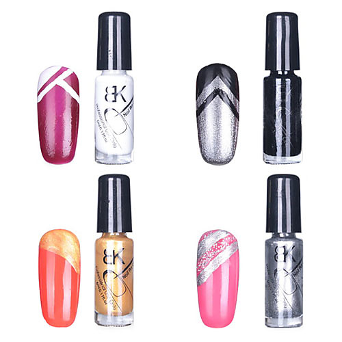 4PCS Multi-BK Цвет ногтей Top Coat Декоративная польский (5 мл, цвет No.1-№ 4)