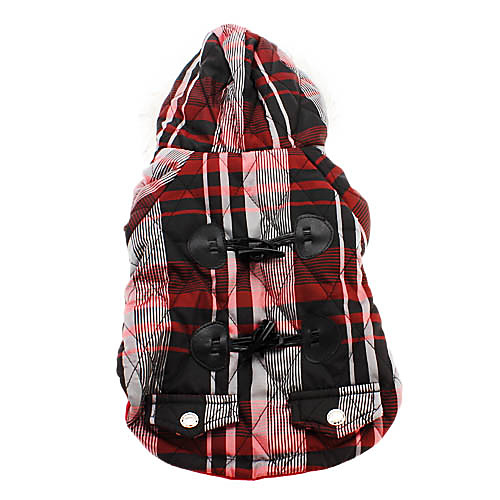 Теплые природные Рог стиль кнопки Plaid Pattern Hoodie пальто для собак (разных цветов, XS-XL)