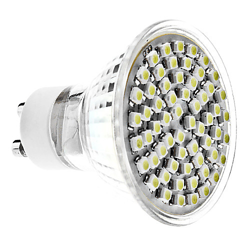 GU10 4W 60x3528 SMD 300-350lm 6000-6500K естественный белый свет привели пятно лампы (220-240V)
