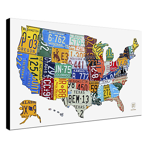 Оригинальная карта США из ивтомобильных номерных табличек