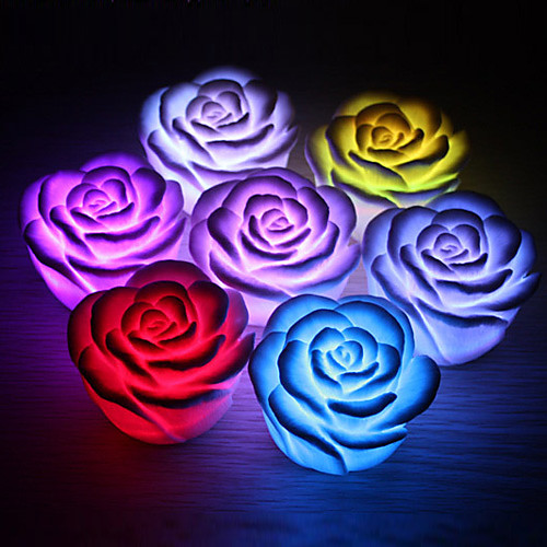 Романтический Роуз Shaped 7 цветов Изменение светодиодные Night Light (3xAG13)