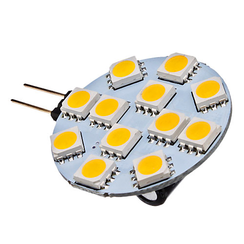 Точечная LED лампа (12V), теплый белый свет, G4 1.5W 12x5050SMD 70LM 2700K