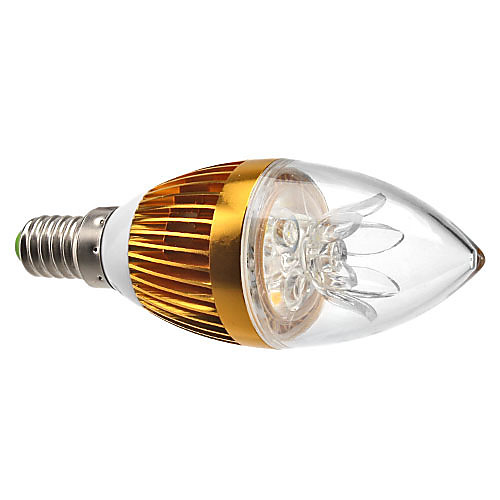 Регулируемая LED лампа в форме свечи с золотистым декором (220V), теплый белый свет, E14 3W 270LM 3000-3500K