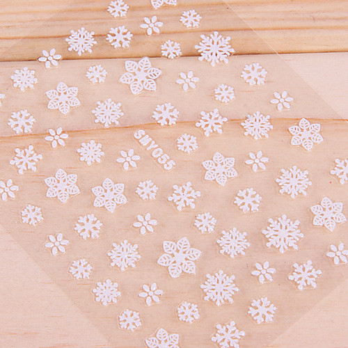 6PCS 3D White ногтей наклейки Симпатичные Свадьба на Рождество
