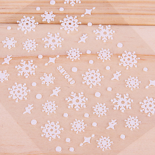 6PCS 3D White ногтей наклейки Прекрасная Свадьба на Рождество