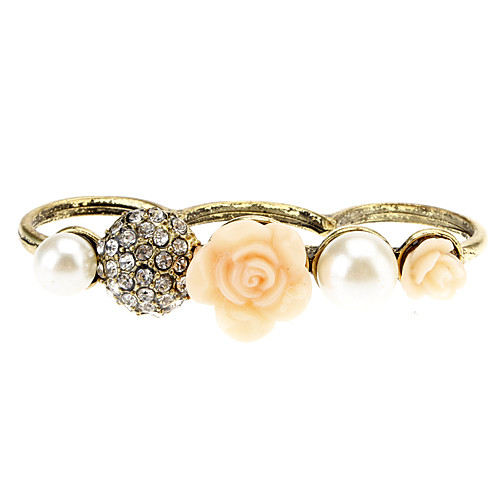 Алмазный Rose Три цветка перлы Относится к кольцу