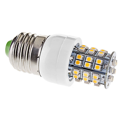 E27 3W 48x3528SMD 140-170LM 3000-3500K теплый белый свет Светодиодная лампа кукурузы (110)