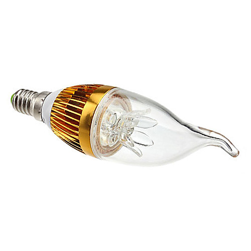 E14 3W 270LM 3000-3500K теплый белый свет Золотой Shell светодиодные свечи лампы (85-265В)