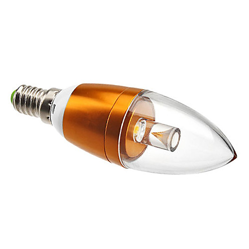 Dimmable E14 1W 90LM 3000-3500K теплый белый свет Золотой Shell светодиодные свечи лампы (220)