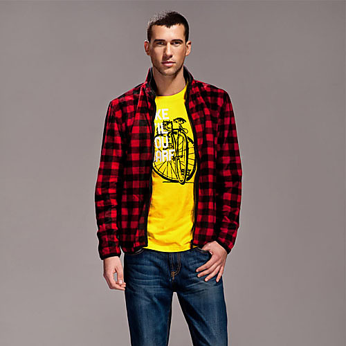 Мужская Красно-черные пальто Проверить