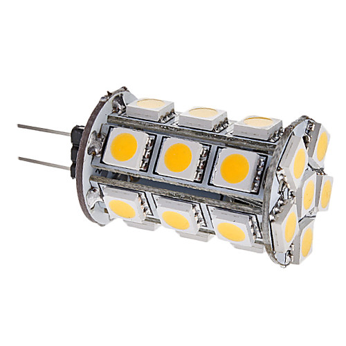 G4 24x5050SMD 3W 260-290LM 3000-3500K теплый белый свет Светодиодная лампа кукурузы (12)