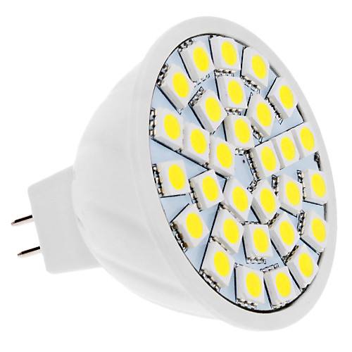 Точечная LED лампа (12V), естественный белый свет, MR16 5W 30x5050 SMD 400-420LM 6000-6500K