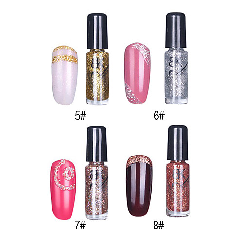 1PCS Nail Art Glitter Top Coat Декоративная польской No.5-8 (7 мл, разных цветов)