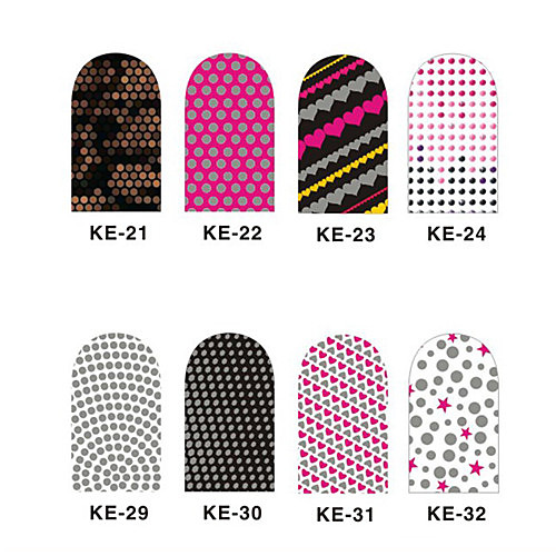 12PCS 3D полным покрытием Nail Art Наклейки пятна серии (№ 4, разных цветов)
