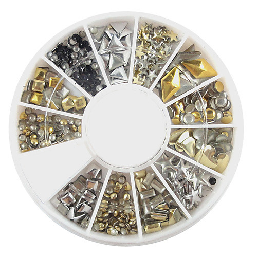 yemannvyou240pcs ногтей золотой смешанный заклепки формирует акриловую горный хрусталь