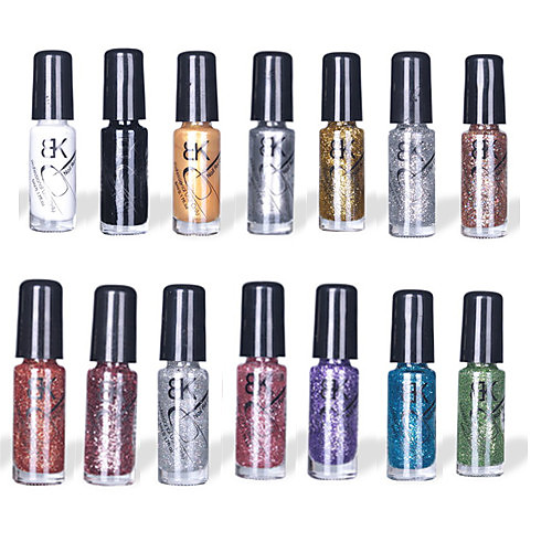 14pcs Multi-BK Цвет ногтей Top Coat Декоративная польский (5 мл)