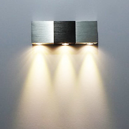 3W Современный свет стены с рассеянием света прямоугольный корпус алюминиевый
