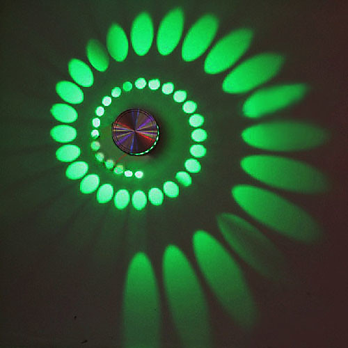 Лампа на стену, светодиодная с рассеювающимся светом, дизайн-водоворот, 3W