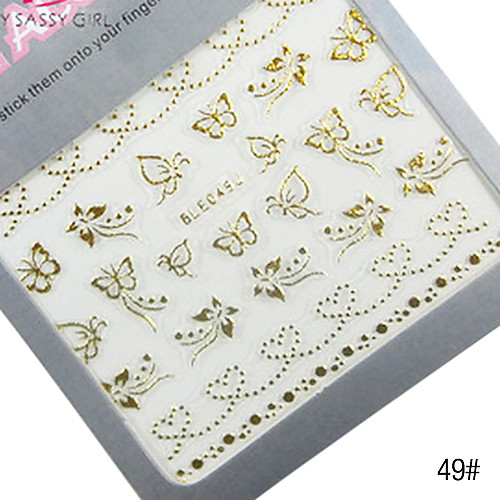 5PCS 3D Металл Nail Art Наклейки № 2 (разных цветов)