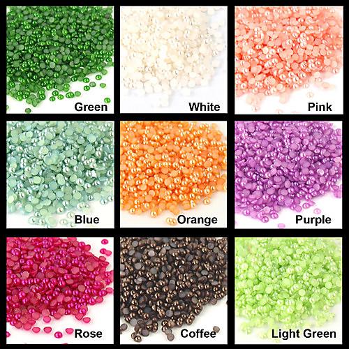 200PCS Детские Pearl Nail Art Rhinestone украшения 2мм (разных цветов)