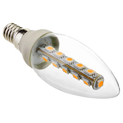 E14 2.5W 145-180LM 16x5050SMD 2800-3200K теплый белый свет лампы светодиодные свеча (220-250V)
