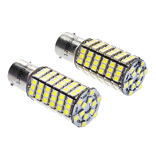 LED лампа (DC 12V, 2 шт. в комплекте), белый свет, 1156/BA15S 7W 6000-6500K 480LM 120x3528SMD