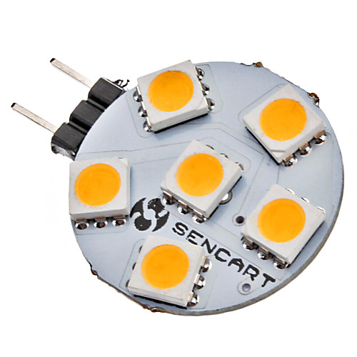 G4 1W 6x5050SMD 70-75LM 3000-3500K теплый белый свет Светодиодные пятно лампы (12)