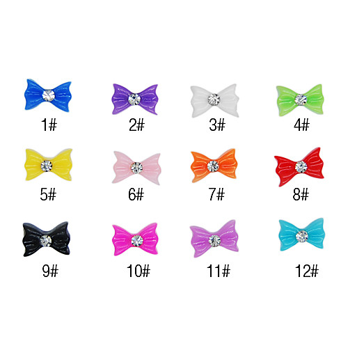 20PCS 3D смолы Rhinestone Bowknot украшения ногтя Мультфильм № 5 (разных цветов)